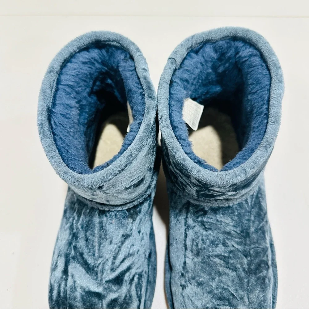 UGG Classic Mini II Velvet Boots Blue Wool Lining Women’s‎ Size 5